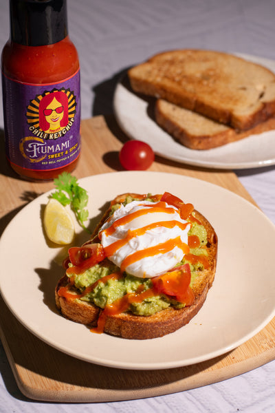 Avocado Toast with Poached Egg & Fumami Chili Ketchup